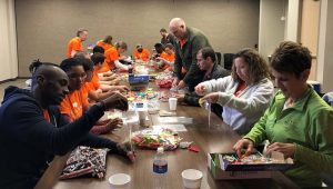 TruStone Financial’s Contact Center team assembled gift bags for Simon Says Give during CU Forward Day.